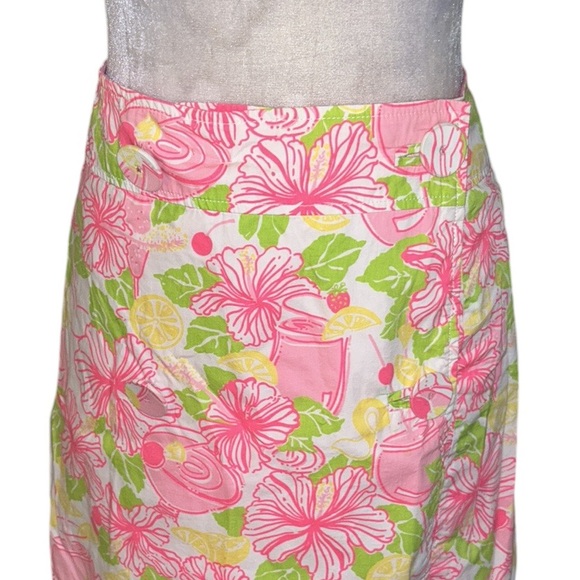 Lilly Pulitzer Reversible Faux Wrap Mini Skirt in Havana Cocktail and Pink - 10* - Picture 2 of 16